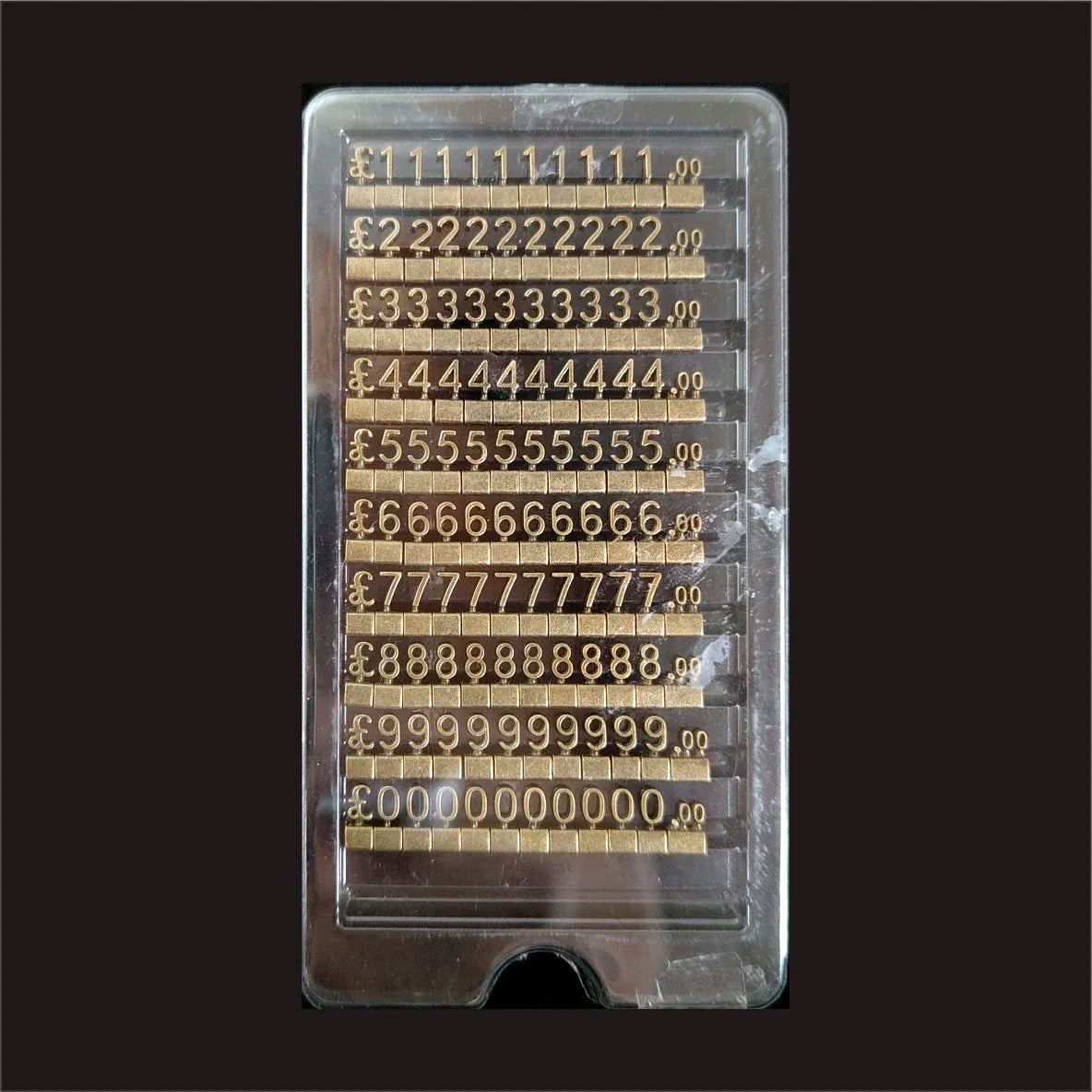 Metal 3D Combined Price Tags Number Adjustable Display Euro Pound Dollar Label Currency Symbol Jewellery Watch Phone Store