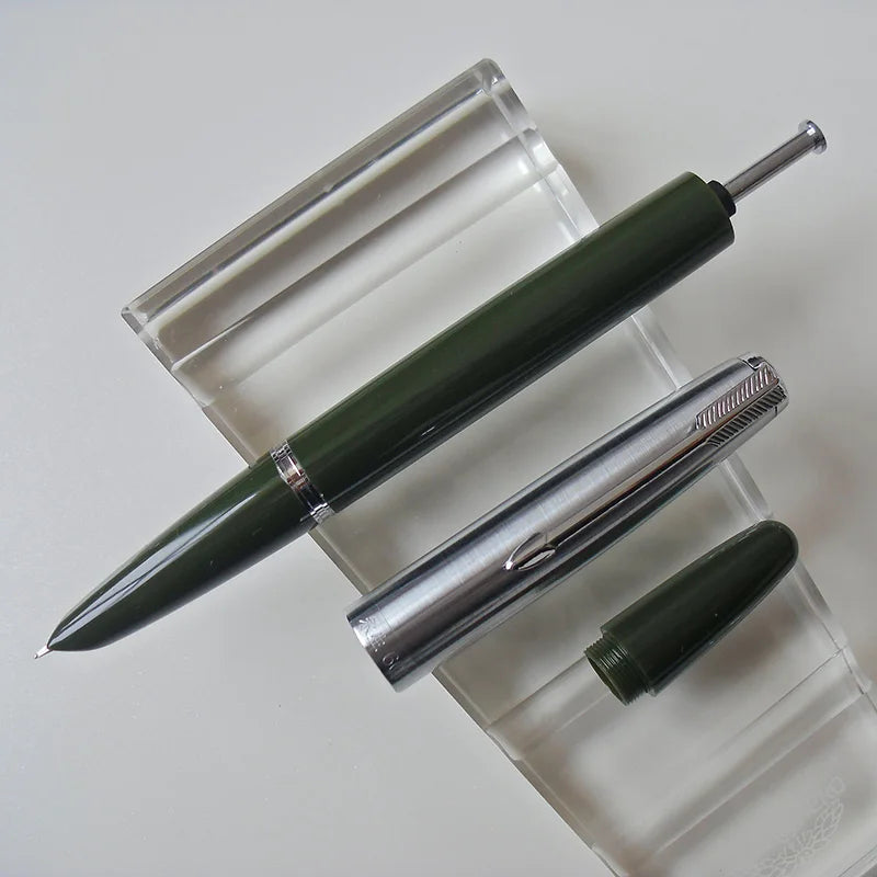 NEW Wingsung 601 Press Piston Fountain Pen Iridium EF/F Nib Steel Cap Vacumatic Resin Ink Pen School Stationery Office Supplies