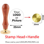Custom Brass Wax Seal Stamp Personalized LOGO 25/30/40/50mm Round/Square Wax Sealing Head For Wedding Invitation Card Decor Seal