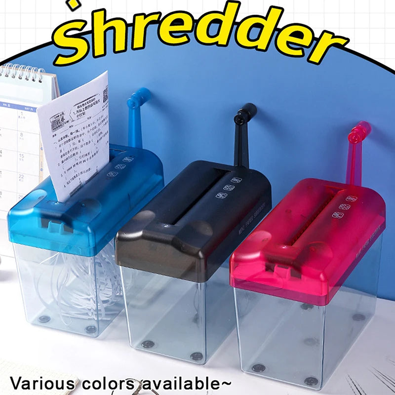 Mini Manual Paper Shredder A6 Office Document Destroyer Receipts Tickets Thick Cardstock Cutting Machine 17x15x9.5cm
