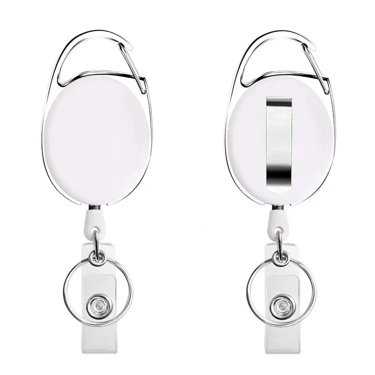 1 Pcs Aluminum Alloy Card Cover Case Bank Business Work Card Holder with ABS Retractable Badge Reel Credit ID Card Badge Bag
