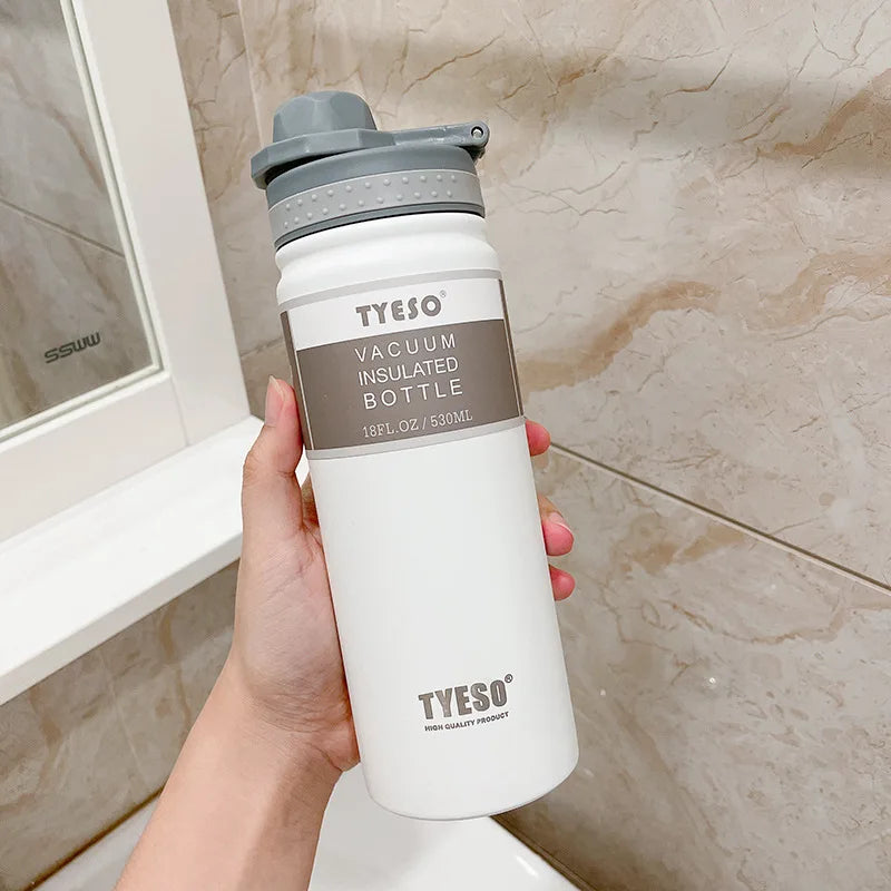TYESO 600/750ML Thermos Bottle Stainless Steel Vacuum Flask Travel Cup Insulated Water Bottle Sport Thermal Mug Hot & Cold Mug