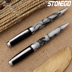 STONEGO Fashion Wallet Pen Short Paragraph Gift Travel Pocket Pen Mini Pocket Short Clip Metal RollerBall Pen Travel Pocket Pen