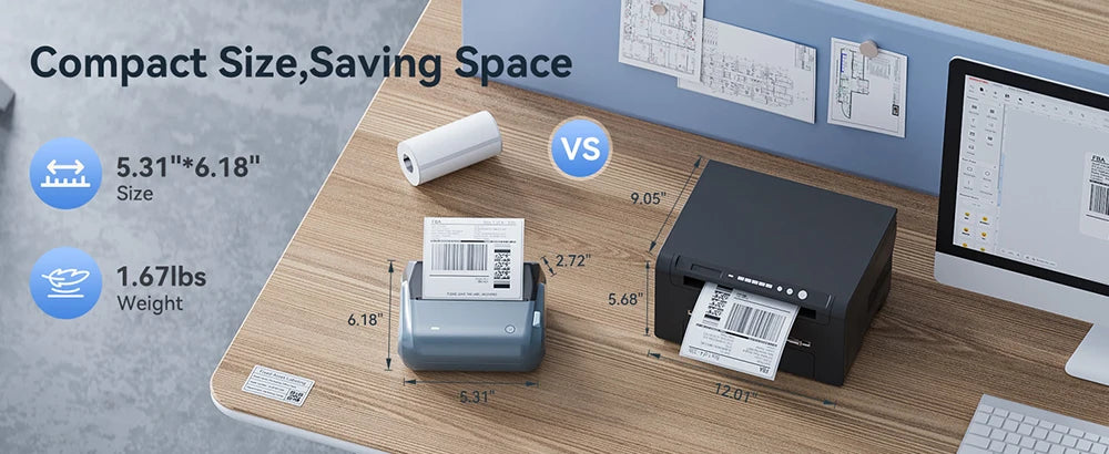 Niimbot B4 Thermal Label Printer Large Size 20-110mmm Print Width Label Sitcker Machine Shipping Label Business Office Use