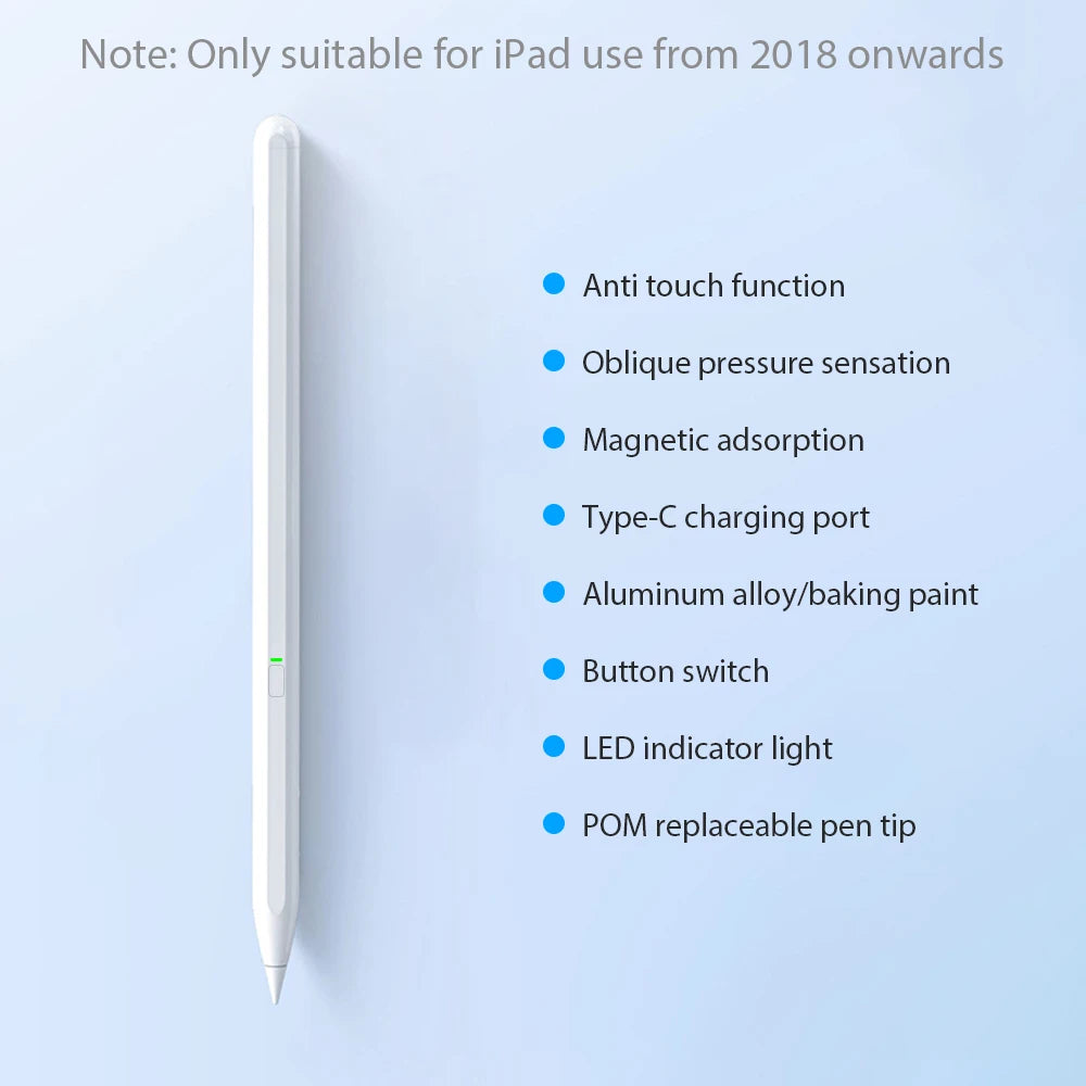 For Apple Pencil For iPad Air 11 M4 M3 M2 5 4 A16 Pro 13 11th M5 12.9 Stylus Pen 10 9 9th 10th Gen Mini 6 7 Bluetooth Touch Pens