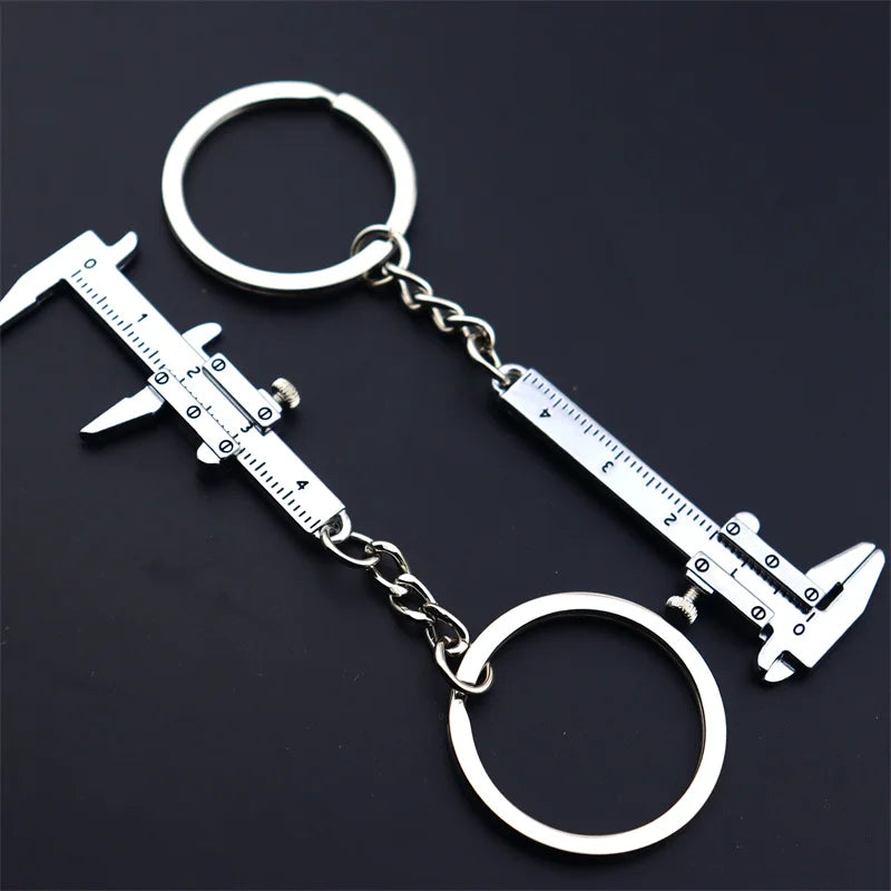 New Fashion Car Key Mini Vernier Caliper Portable 0-40mm Keychain Measuring Gauging Tools Car Turbo Key Chain Ring Ruler Caliper