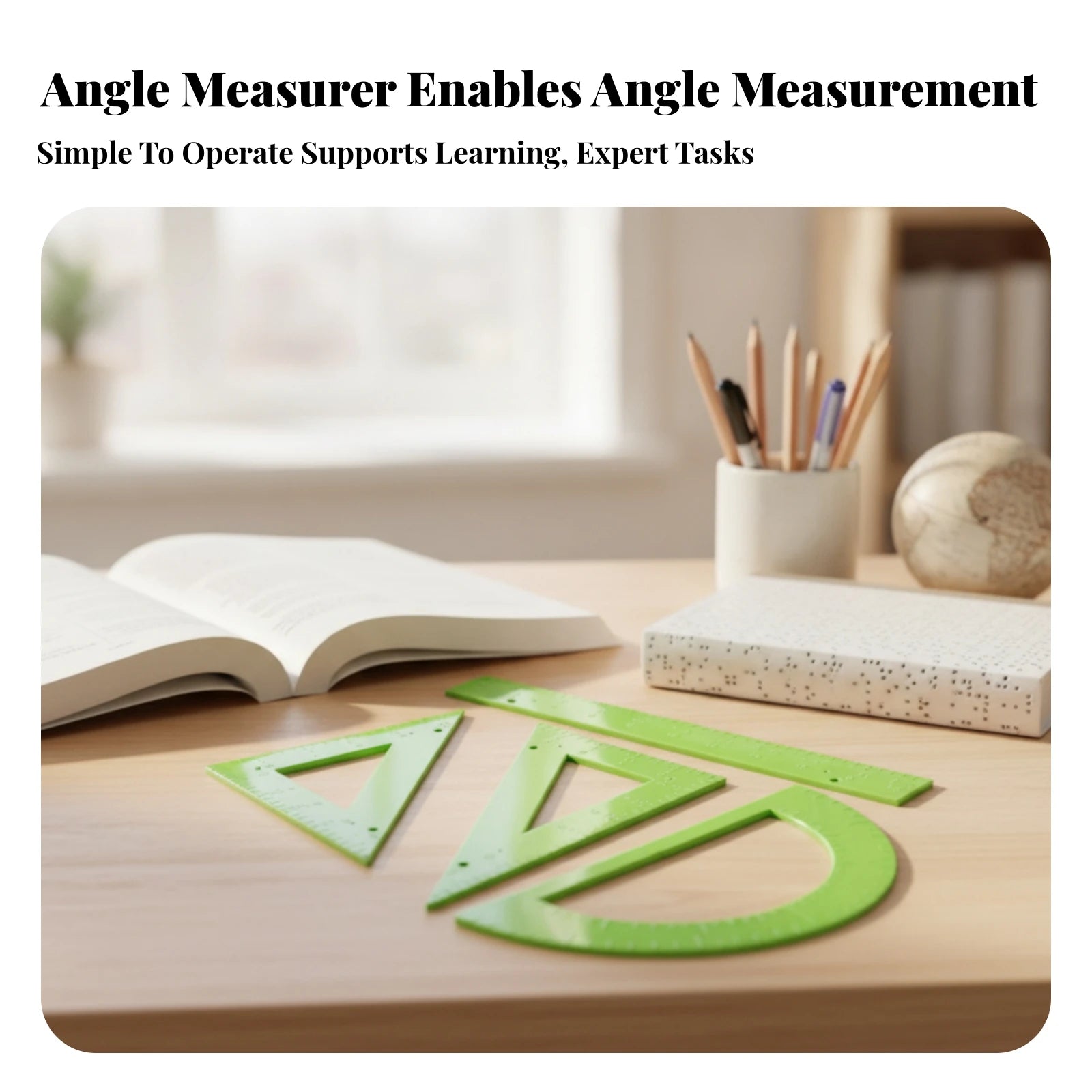 Blind Accessible Geometry Set Raised Markings Translucent Green Geometry Set