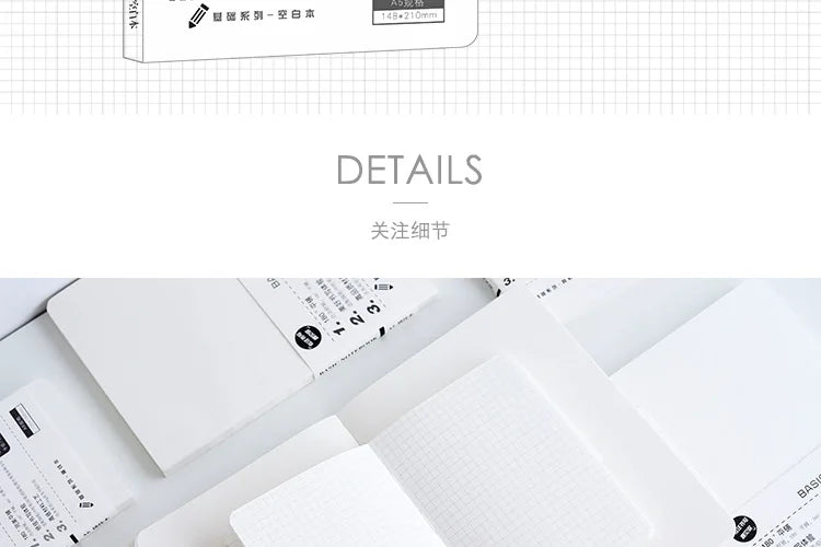 A5 A6 80Sheet Paper Refill Agenda Planners Diary Grid Line  Binder Sheets Six Hole envelope zip pouch Office School Stationery