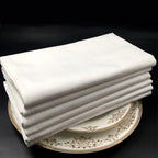 12pcs  100% COTTON RESTAURANT DINNER CLOTH LINEN WHITE 50x50cm PREMIUM HOTEL NAPKINS