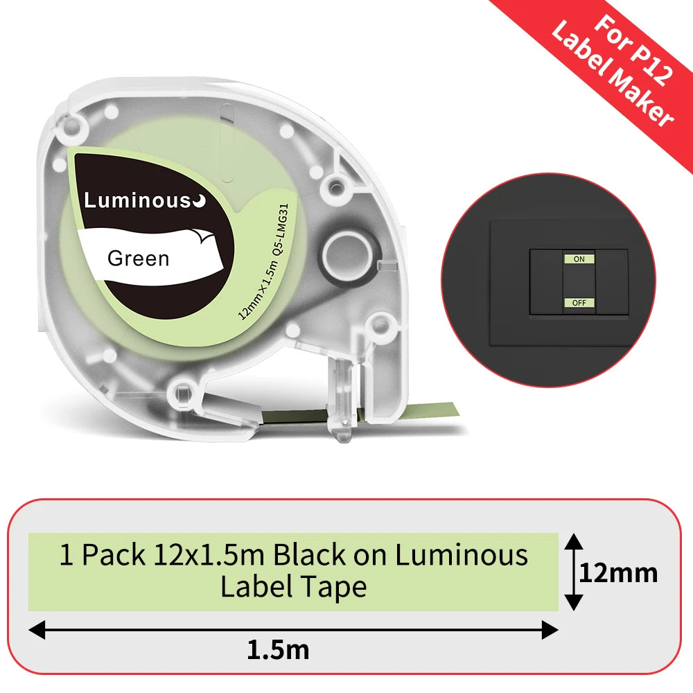 P12 Mini Label Maker Machine with Tape Bluetooth Label Printer Handheld Sticker Multiple Templates Font Inkless Sticker Maker