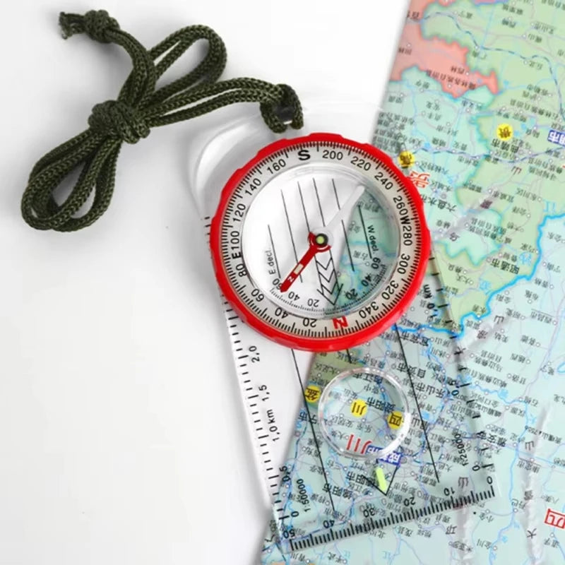 ProMap Compass - Ultra Lightweight Baseplate Map Compass Accurate Orienteering Base Plate Compass for Hiking Travel Camping