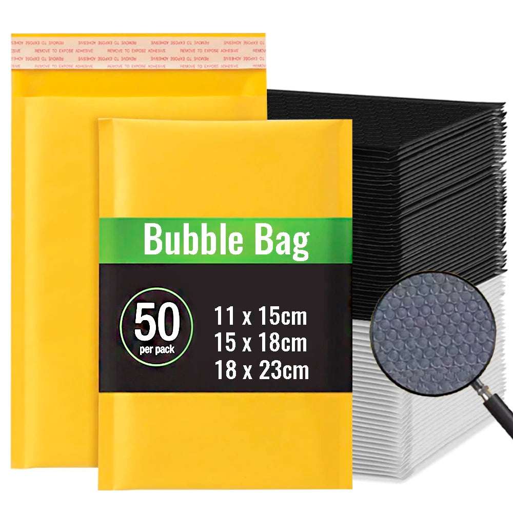 50-10Pack Bubble Envelopes Bags Self Seal Adhesive Padded Bubble Mailers Shockproof Anti Drop Envelopes Mailing Waterproof Bags