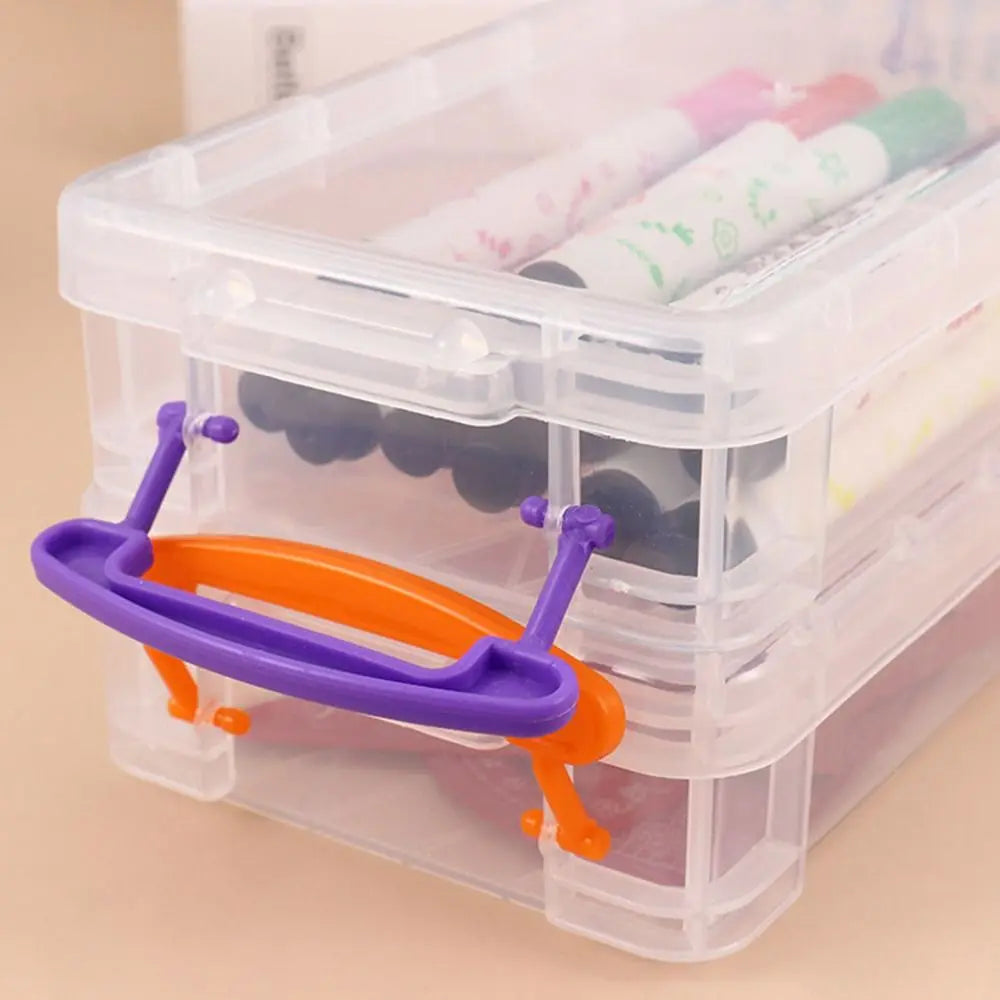 3/6-layer Paintbrush Box Watercolor Detachable Pen Storage Box Color Multi-function Stationery Organizer School Supplies