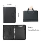 A4 Portable File Folder with Calculator Binder Organizer Manager Office Document Pad Briefcase PU Leather Padfolio Bag Customize