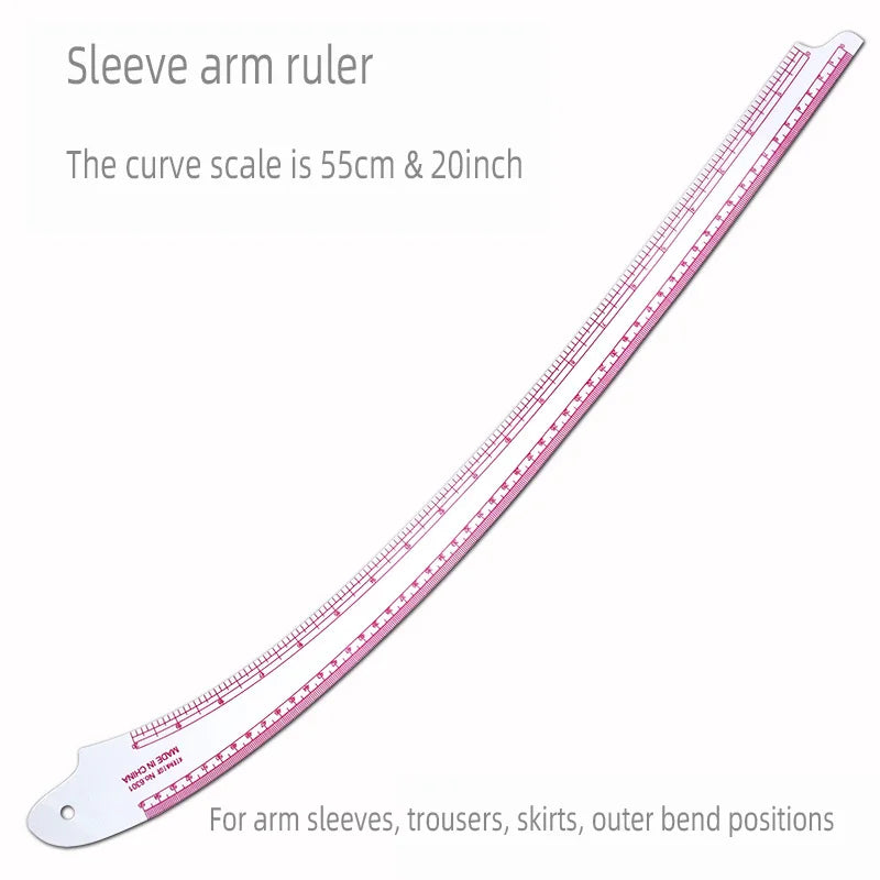 Empire sewing ruler and French curve, used for pattern making drafting, transparent plastic fashion designer ruler pieces assemb