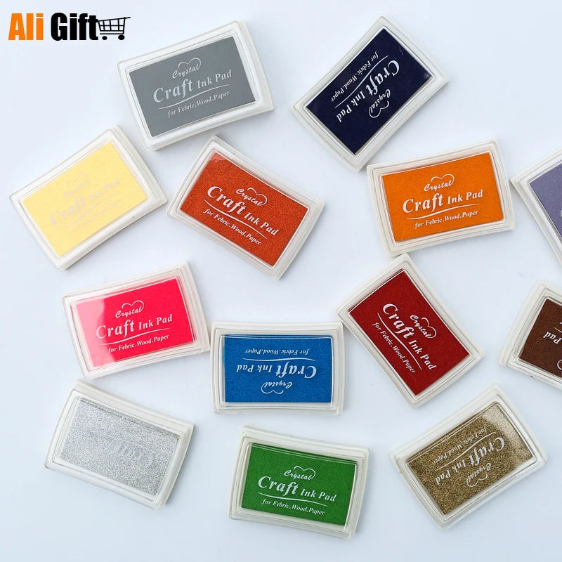 1pc 15 Colors Big Ink Pad Stamp Planner Scrapbooking Silicone Stamps Inkpad Diy Diary Greeting Card Making Supplies Inpad