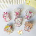 6 pieces Cute Cartoon Kitten Clip Acrylic Transparent Memo Paper Clip Journal Scrapbook Decorative Supplies School Stationery