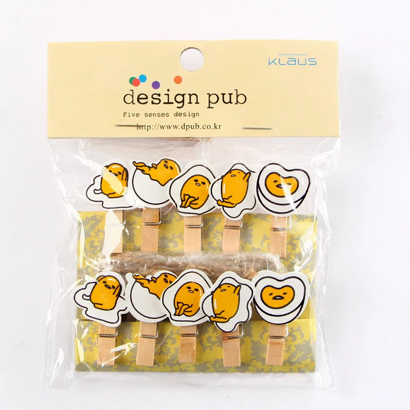 10 Pcs/Lot Creative Cartoon Animal Wooden Clip With Hemp Rope Photo Paper Clothespin Craft Clips Party Decoration Clip