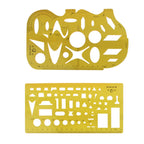 House , Interior Design and Furniture Templates Set, Drafting Ruler Shapes for Architecture Students