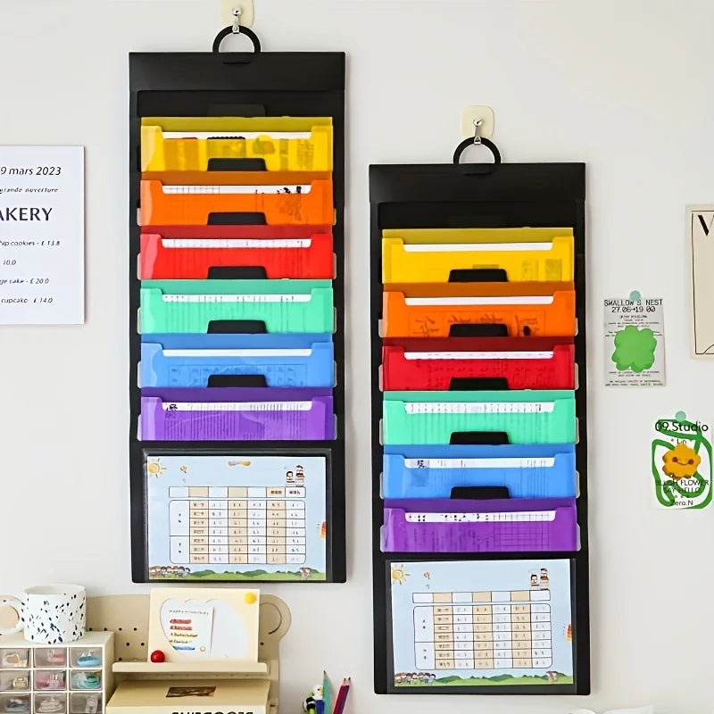 Wall Hanging Expanding File Folder Multi Pockets Document Organizer A4 Paper Storage Bag Portable School Office Paper Sorter