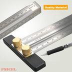 Precision Marking Ruler 200/300/400mm Stainless Steel Marking T-Rule 180mm Angle Ruler Automatic Pencil Scribing Mark Line Gauge
