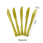 Rose Gold Disposable Knife Fork Spoon Cutlery Set Disposable Tableware Birthday Party Decorations Wedding Baby Shower Supplies