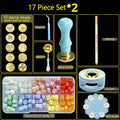 17PC/1Set Wax Seal Stamp Kit Lacquered Sealing DIY Craft Supplies Seal Random Header Christmas Wedding Invitation Decoration