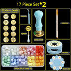 17PC/1Set Wax Seal Stamp Kit Lacquered Sealing DIY Craft Supplies Seal Random Header Christmas Wedding Invitation Decoration