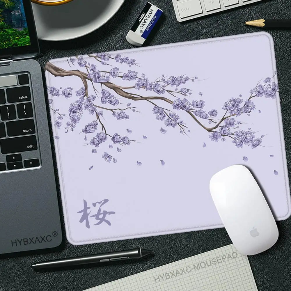 450x400 Japan Cherry Blossom Game Small Mousepad Computer Sakura Desk Mat Table Keyboard Pad Laptop Cushion Non-slip Deskpad