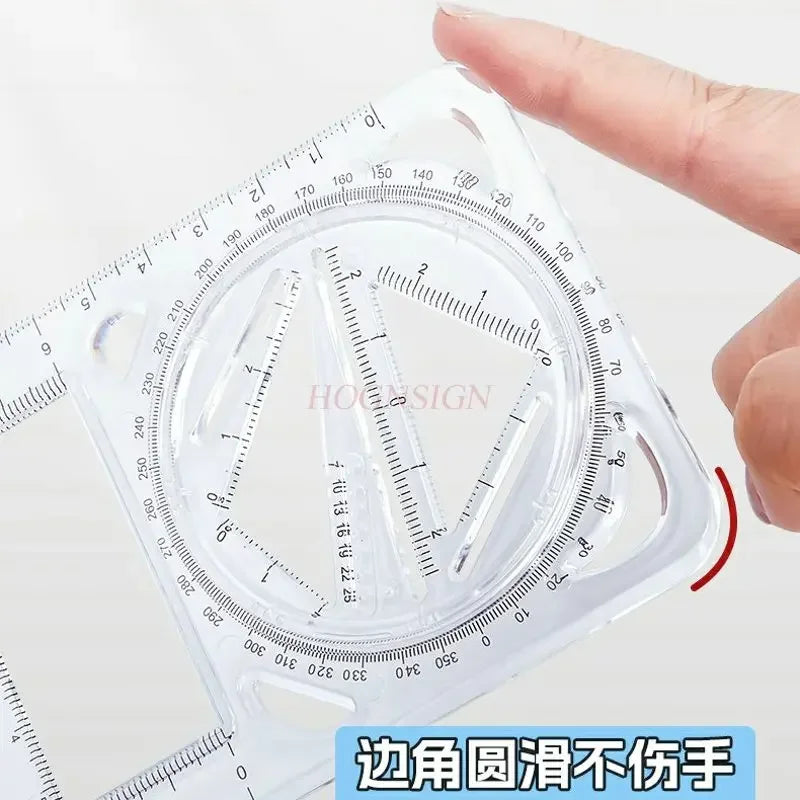 4pcs/set Student specific multifunctional drawing function ruler, student drawing geometry ruler, activity angle ruler