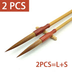 2pcs Long Hair Calligraphic Brush Set Weasel Hair Chinese Writing Brush for Cursive Script Caoshu Chinese Traditional Paintbrush