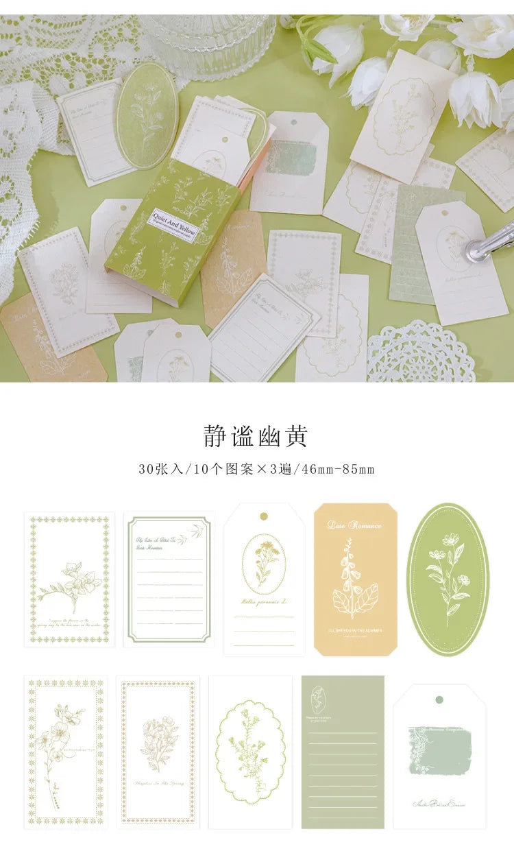 30Pcs Colorful Flower Plant Texture Card Stock Craft Paper Junk Journal Ephemera Forest Leaf Scrapbooking Material Paper Pack