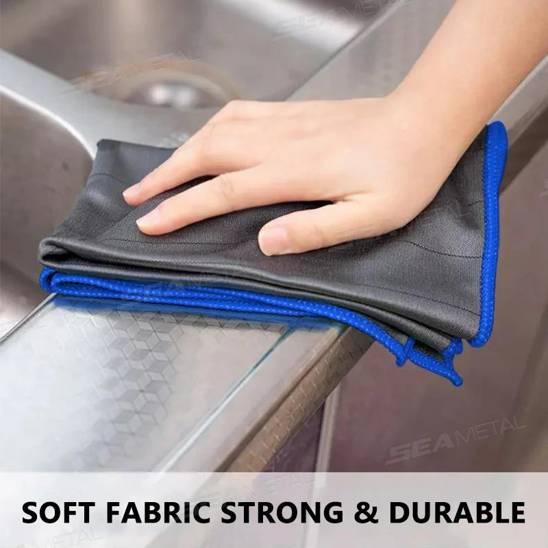 SEAMETAL Microfiber Carbon Cloth to Wipe Windows Wine Glasses Tableware Glass Cleaning Cloth Carbon Fiber Rag for Car Home Clean