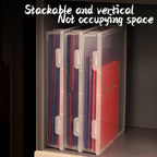 Organized Plastic Document Organizer Square Shape Clear A4 Organizing Box Storage Box