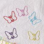 30/50pcs Metal Material Butterfly Shape Paper Clips Macaron Colors Kawaii Cute Bookmark Clip Stationery Office School Supplies