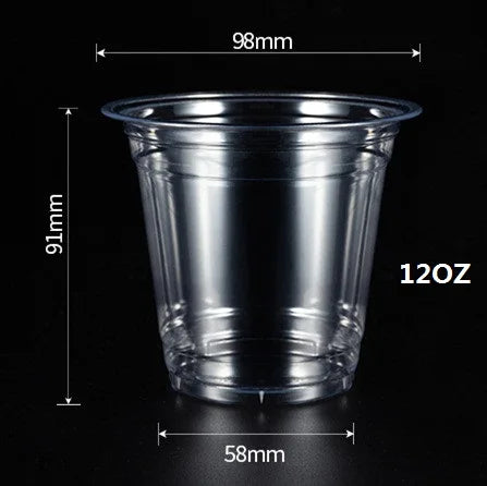50 Sets 12/16/20/24OZ Clear Plastic Cups Lids and Straws for Iced Coffee Cups Disposable Smoothie Cups for Cold Drink Free BPA
