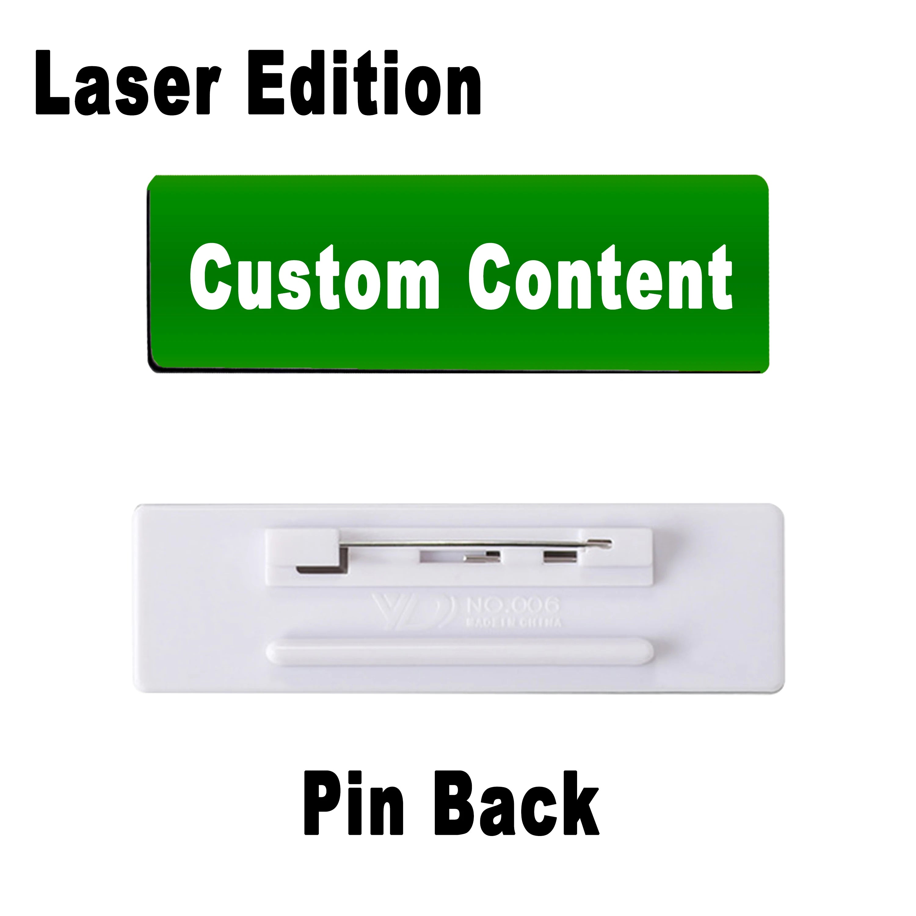 Stainless Steel Custom Name Tag with Pin Clip - Engraved Personalized Work Badge Business Identification Metal ID Name Plate