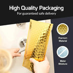 50pcs Bubble Envelope Sending Package Pouch Metal Gold Packaging Supplies Thicken Postage Bag Mailer Small Business Delivery