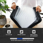 Versatile Canvas A4 Documents File Bag Large Capacity Double Zipper Accordion Folder 12-Layer Business Briefcase