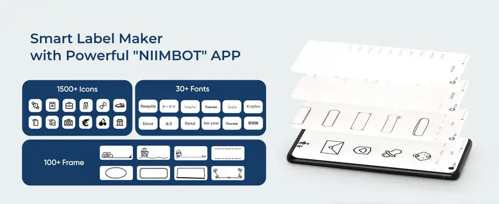 Niimbot B1 Mini Bluetooth Thermal Label Printer Portable Self-Adhesive Sticker Maker, Pocket Thermal Label Machine, Compatible With Mobile Phone & PC, Ideal For Home Office School Small Business Organization
