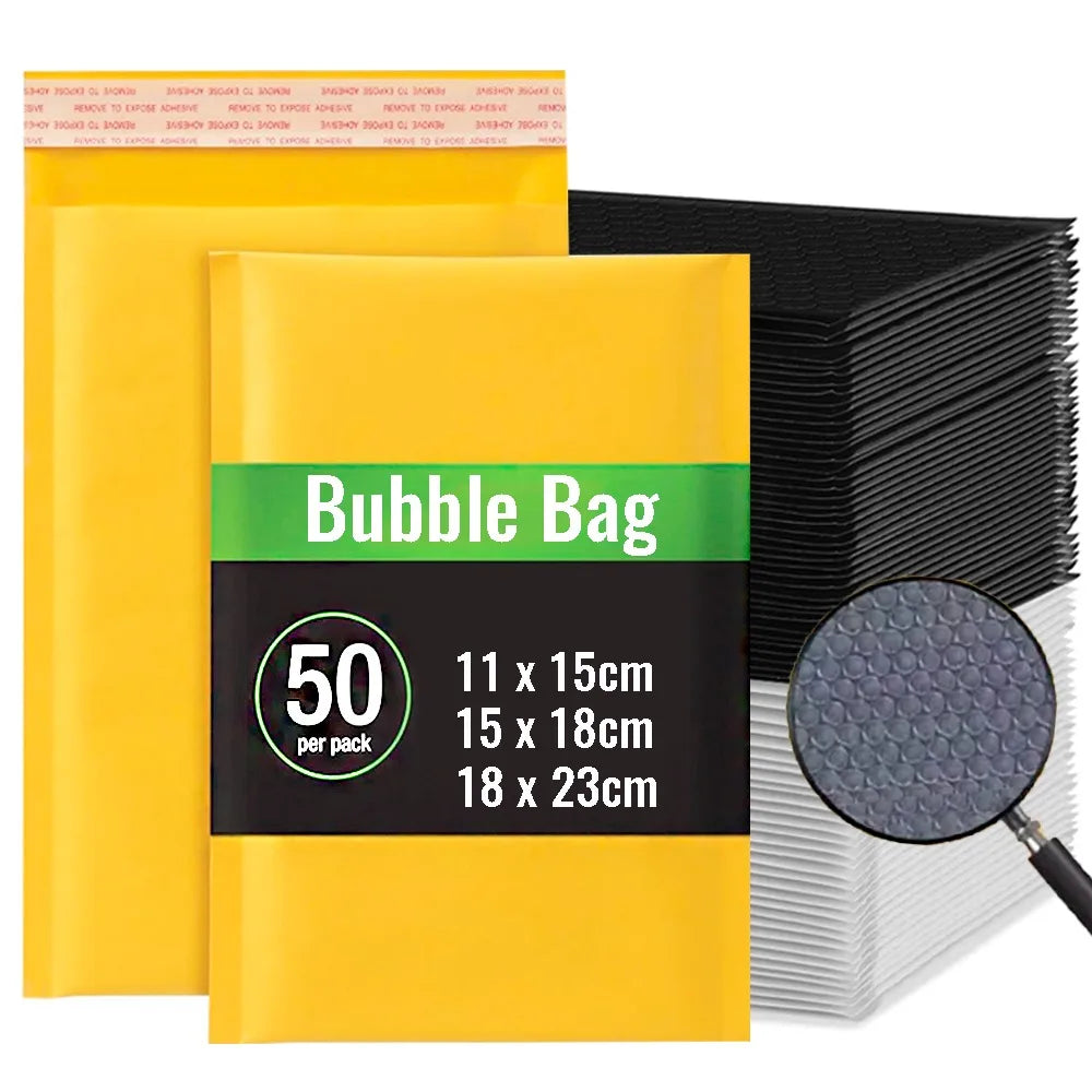50-10Pack Bubble Envelopes Bags Self Seal Adhesive Padded Bubble Mailers Shockproof Anti Drop Envelopes Mailing Waterproof Bags
