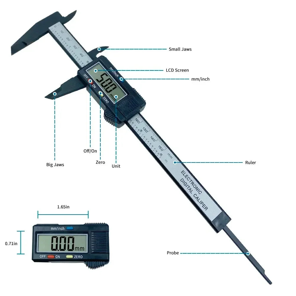 Hot Sell 150mm 100mm Caliper Carbon Fiber Dial Vernier Caliper Gauge Micrometer Measuring Tool Ruler