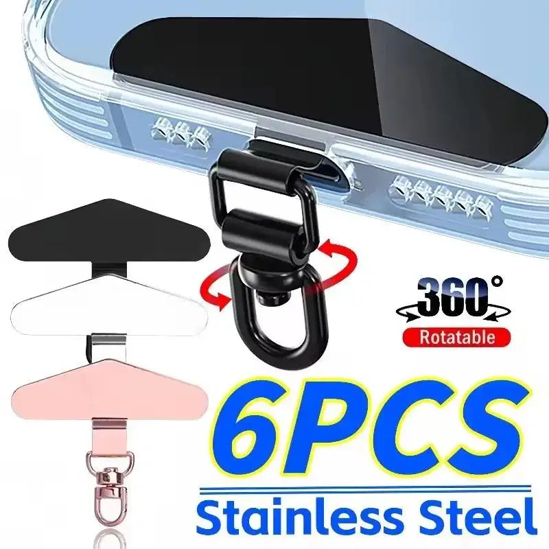 360° Rotation Metal Steel Phone Tether Tab Cell Phone Lanyard DY Patch Gasket Universal Cellphone Lanyard Safety Connecter Piece