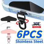 360° Rotation Metal Steel Phone Tether Tab Cell Phone Lanyard DY Patch Gasket Universal Cellphone Lanyard Safety Connecter Piece