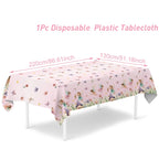 Spring Flowers Fairy Disposable Plastic Tablecloth Happy Birthday Party Decor Kids Wedding Birthday Party Supplies Baby Shower