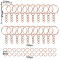 100Pcs 25mm Key Rings with 100pcs 8mm Jump Rings Connectors for DIY Keychain Lanyard Jewelry Making Supplies