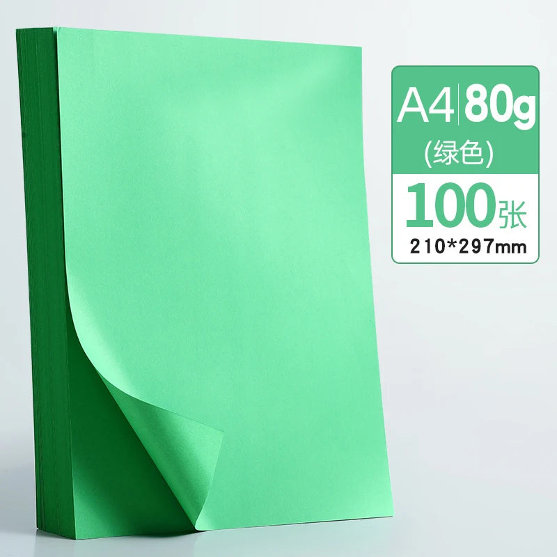 100 Pieces of 80g Draft Paper A4 Copy Paper White Pink Green Blue Red Printer Paper Office Paper Practice Paper for Student