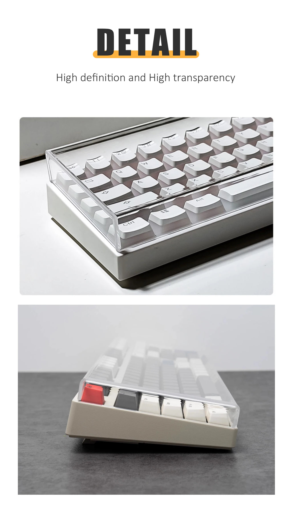Mechanical Keyboard Dust Cover Acrylic Protecting Shell Hot Bent Compatible With Layout 60 68 87 104 96 WOOTING ROG Azoth IKKI