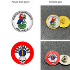 100pcs/lot Shirley custom metal badges lapel pins with epoxy resin domed Printed label pins name badge personalised