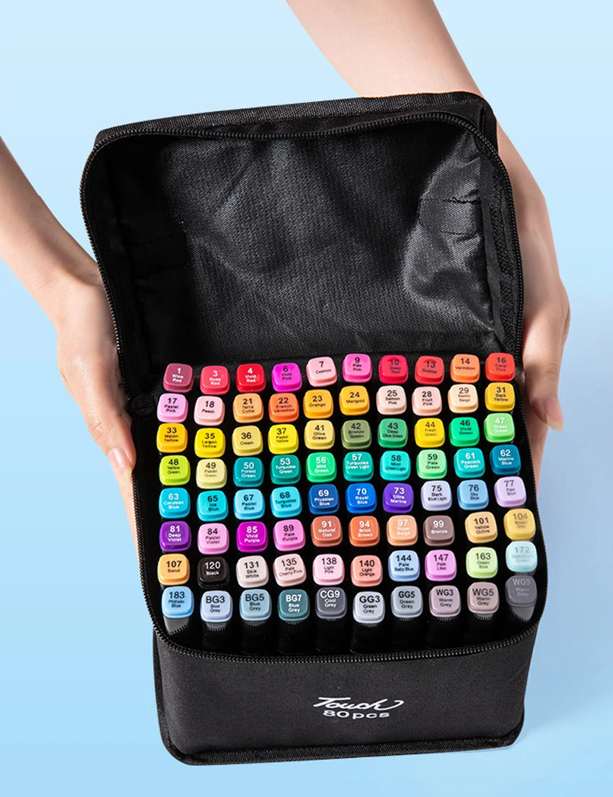 12-168 Colors Markers Set Double Headed Marker Pen Student Animation for Bookmark Manga Drawing Painting School Art Supplies